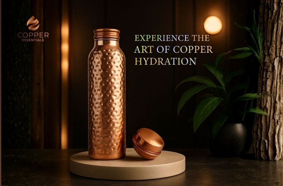 copper essentials copper bottle hammered