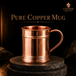 Pure Copper Mug with Smooth Polished Finish on Black Background | Copper Essentials