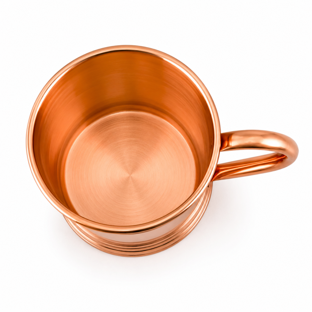 Top View of Pure Copper Mug Showing Pure Copper Interior